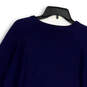 Womens Blue Purple Round Neck Long Sleeve Knitted Pullover Sweater Size L image number 4
