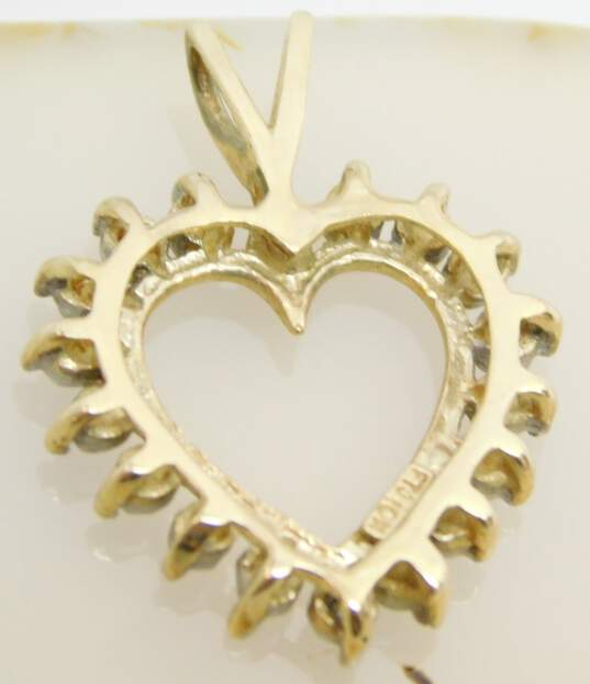 10K Yellow Gold Diamond Accent Open Heart Pendant 1.7g image number 2