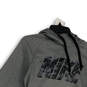 Womens Gray Long Sleeve Kangaroo Pocket Dri-Fit Pullover Hoodie Size S image number 3