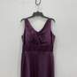 Nightway Womens Purple V-Neck Sleeveless Back-Zip Maxi Dress Size 14 image number 2