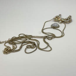 Designer Betsey Johnson Gold-Tone 2 Strand Rhinestone Bow Pendant Necklace alternative image