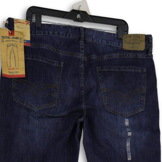 NWT Mens Blue Denim Medium Wash 5-Pocket Design Straight Fit Jeans Sz 38X32 image number 4