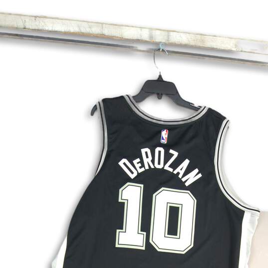 Nike Mens Black San Antonio Spurs DeMar DeRozan #10 NBA Swingman Jersey Size 3XL image number 4