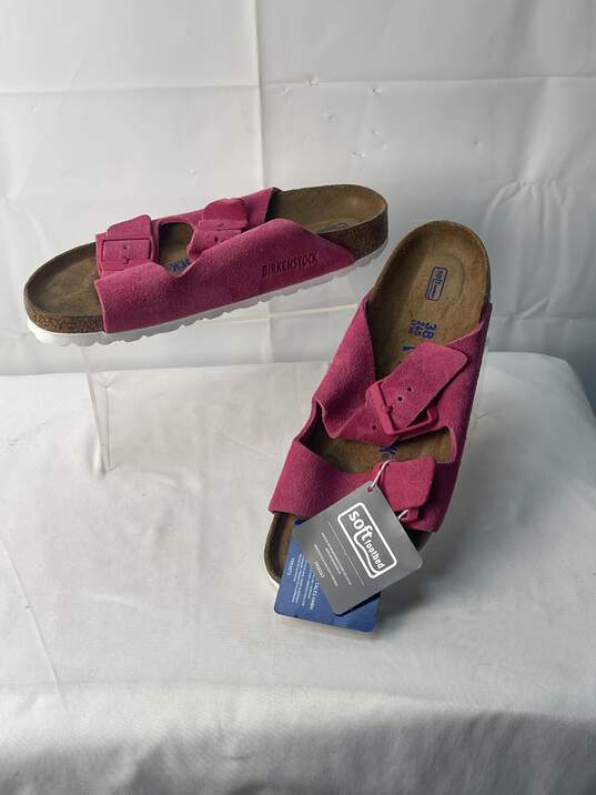Birkenstocks Womens Fuchsia Suede Sandals Size 38/7 image number 4