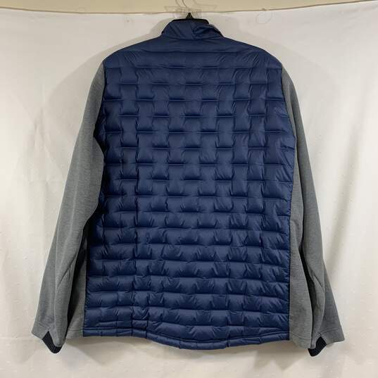 Men's Blue/Grey Adidas Puffer Jacket, Sz. 2XL image number 2