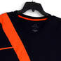 Womens Blue Orange Printed V-Neck Short Sleeve Pullover T-Shirt Size Large image number 3