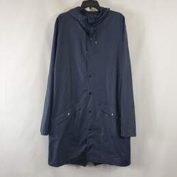 Rains Unisex Blue Rain Coat SZ L/XL