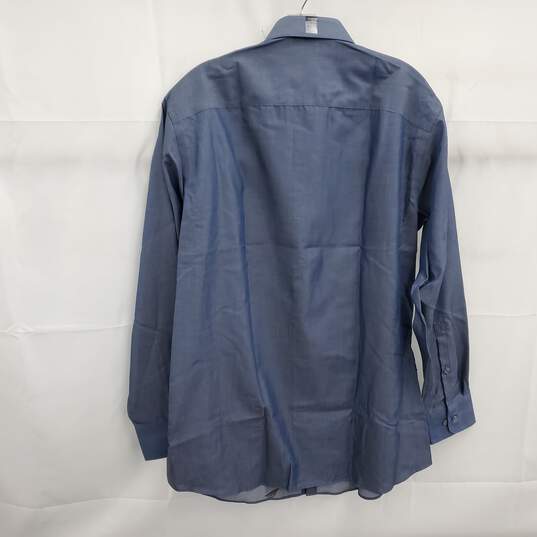 Calvin Klein Indigo Blue Regular Fit Button Up Dress Shirt Men's Size 15-1/2 32-33 NWT image number 2