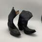 Womens Black Leather Studded Pull-On Mid Calf Cowboy Western Boots Sz 5.5 M image number 3