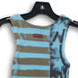 Junior Blue Brown American Flag Sleeveless Summer Tank Top Size XS image number 4