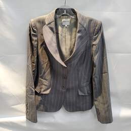 Armani Collezioni Gray Pinstripe Blazer Jacket Women's Size 6