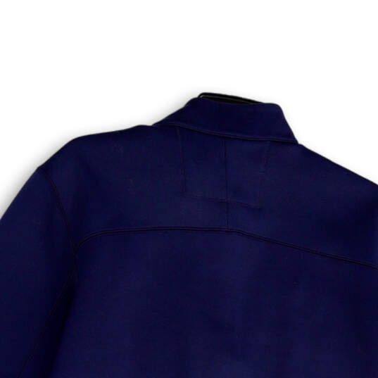 Mens Blue Long Sleeve Quarter-Zip Stretch Pullover Activewear Jacket Size M image number 4