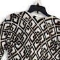 Womens Multicolor Geometric Open Front Long Sleeve Cardigan Sweater Sz 0 image number 2