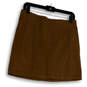 NWT Womens Brown Stretch Flat Front Back Zip Mini Skirt Size 12 image number 2