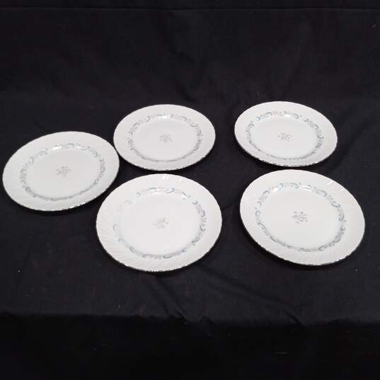 Set Of 5 Camelot Gracious Japan 1990 White Plates image number 1