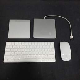 Bundle Of Apple Keyboard, Mouse, Super Drive And Wireless Magic Trackpad
