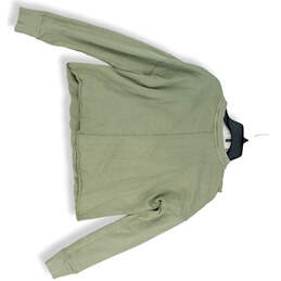 Womens Green Long Sleeve Ruffle Crew Neck Pullover Sweatshirt Size Small alternative image