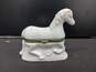 Vintage White Horse Pony Hinged Ceramic Trinket Box image number 3