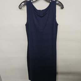 St John Caviar Blue Sleeveless dress