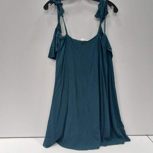 O'Neill Women's Teal Ruffle Wrap Mini Dress Size S NWT image number 4