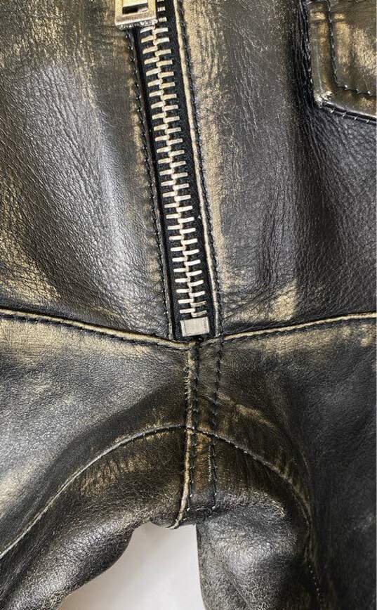 Dsquared2 Black Leather Pants - Size 46 image number 4
