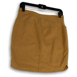 Womens Tan Flat Front Elastic Waist Pockets Pull-On Mini Skirt Size 2 alternative image