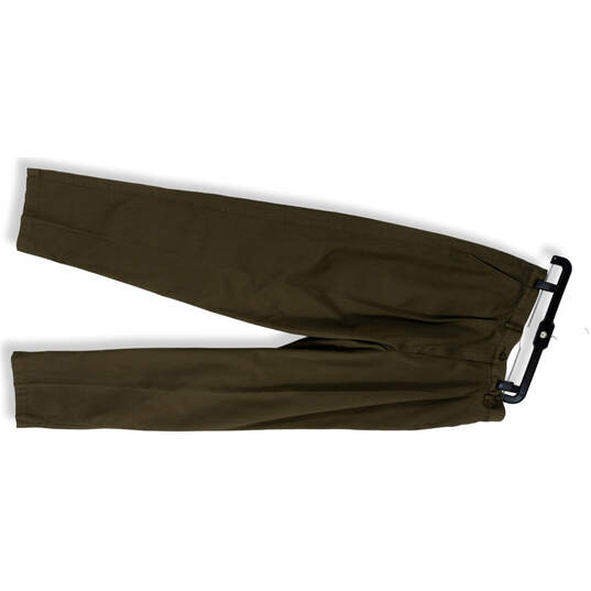 Womens Green Flat Front Slash Pockets Straight Leg Dress Pants Size 14T image number 1