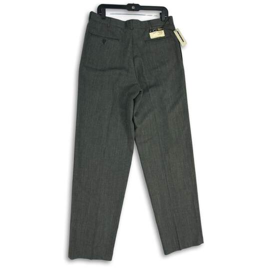NWT Mens Gray Exact Pleated Front Pockets Straight Leg Dress Pants Size 36x34 image number 2