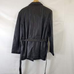 Studio Works Women Black Leather Jacket XL alternative image