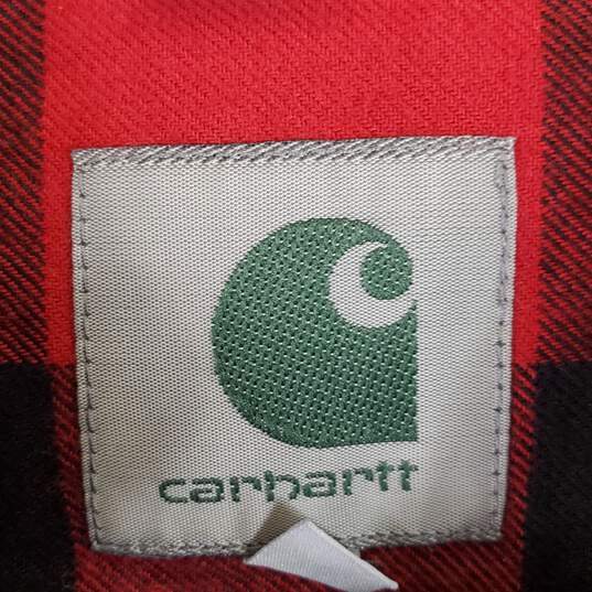 Carhartt Men Red Buffalo Plaid Button Up L NWT image number 5