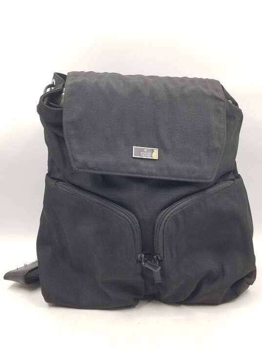 Authentic Gucci Black Nylon Backpack image number 1