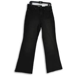 NWT Womens Black Denim Dark Wash Super High Rise Flared Leg Jeans Size 10