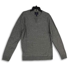 Mens Gray Heather Long Sleeve Crew Neck Pullover Sweatshirt Size Medium