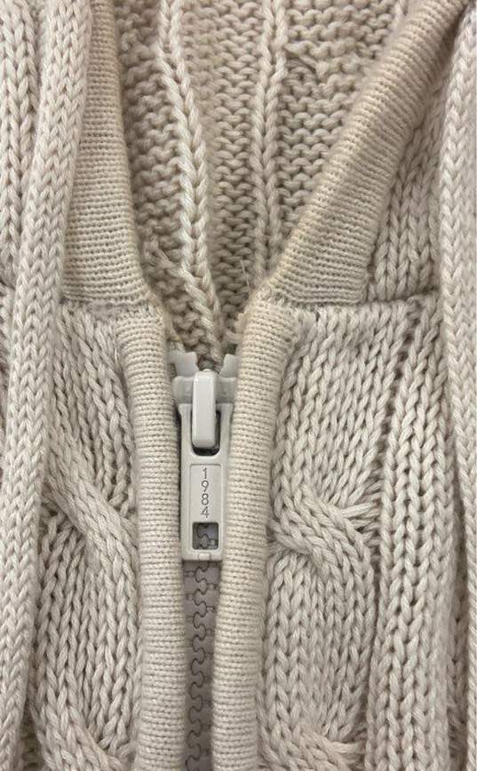 Brandy Melville Women's Beige Zip Up Cable Knit Sweater - Size SM image number 6