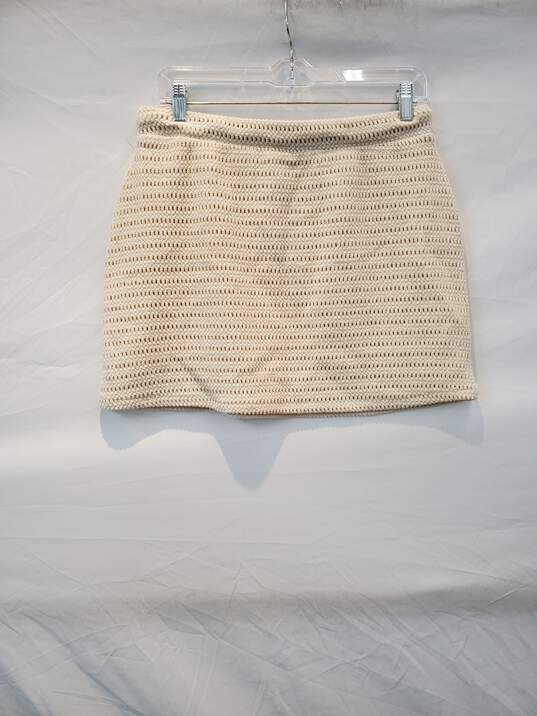 Zara Stretch Knit Sunflower Mini Skirt Women's Size L NWT image number 3