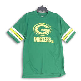 Mens Green Crew Neck Green Bay Packers Short Sleeve Pullover T-Shirt Size L