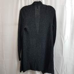 Eileen Fisher Black Merino Wool Drape Front Cardigan Size XXS alternative image
