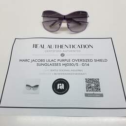 AUTHENTICATED Marc Jacobs Lilac Purple Oversized Shield Sunglasses