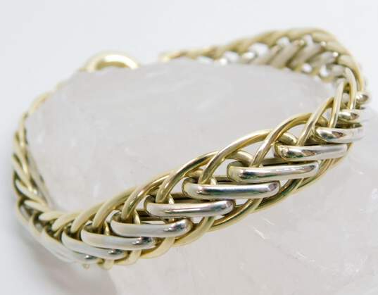 Elegant 14k Yellow & White Gold Fancy Link Chain Bracelet 14.2g image number 3