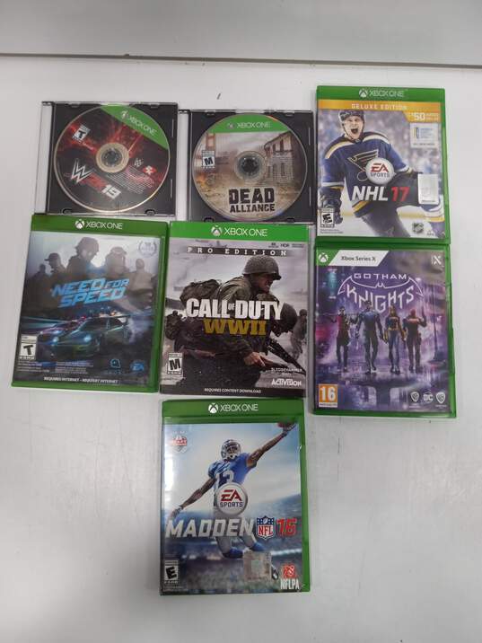 Bundle of 7 Assorted Microsoft Xbox One Video Games image number 1