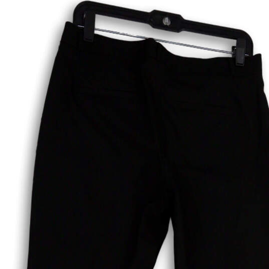 Womens Black Flat Front Straight Leg Pockets Regular Fit Dress Pants Size 6 image number 4