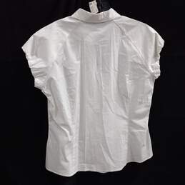 Windsor Women's White Stretch Button Up Cap Sleeve Shirt Size 40 NWT alternative image
