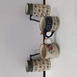 Set of 4 Handmade Boleslawiec Polish Pottery Steins & Mugs alternative image
