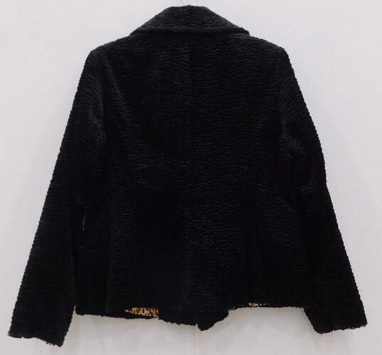 Cally Women's Black Faux Fur Coat Cheetah Print Size L image number 3