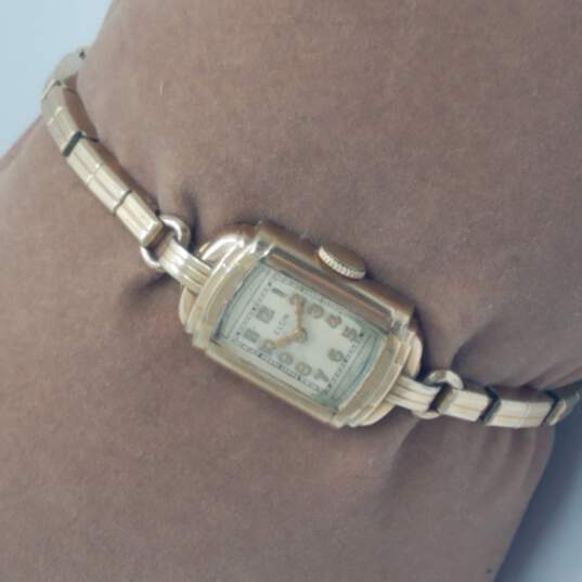 Elgin 10k Gold Filled Vintage Automatic Manual Wind Watch image number 4