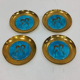 4pc. Mini Brass/Tile Angel Plates