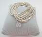 Artisan 925 Textured Ball Beaded Multi Strand Crystal Charm Bracelet 76g image number 6