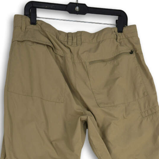Mens Khaki Flat Front Slash Pocket Straight Leg Hiking Pants Size 36 image number 4