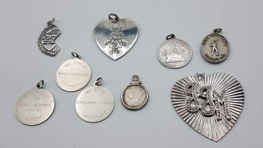 925 Sterling Silver Pendants Mixed Lot of 9 image number 2
