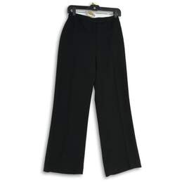NWT Oscar De La Renta Womens Black Flat Front Straight Leg Dress Pants Size 4